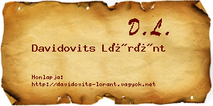 Davidovits Lóránt névjegykártya